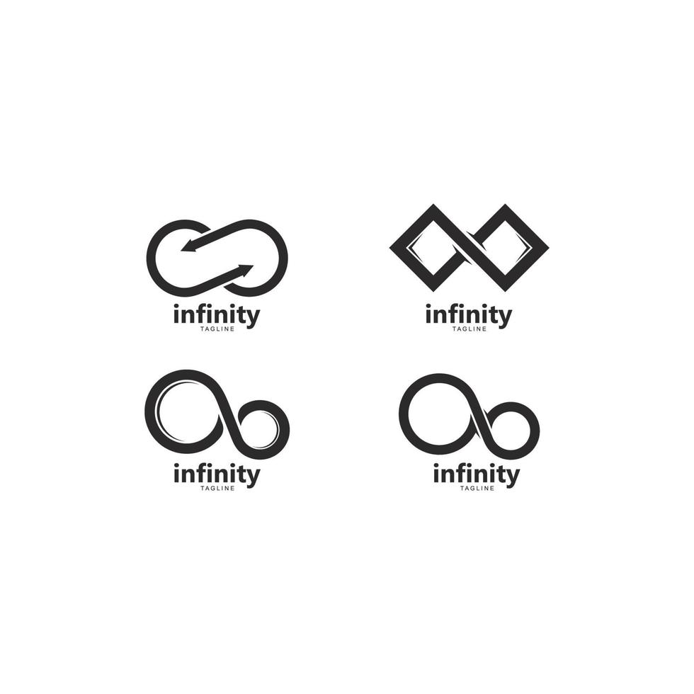 Ilustración de icono de vector de plantilla de logotipo infinito