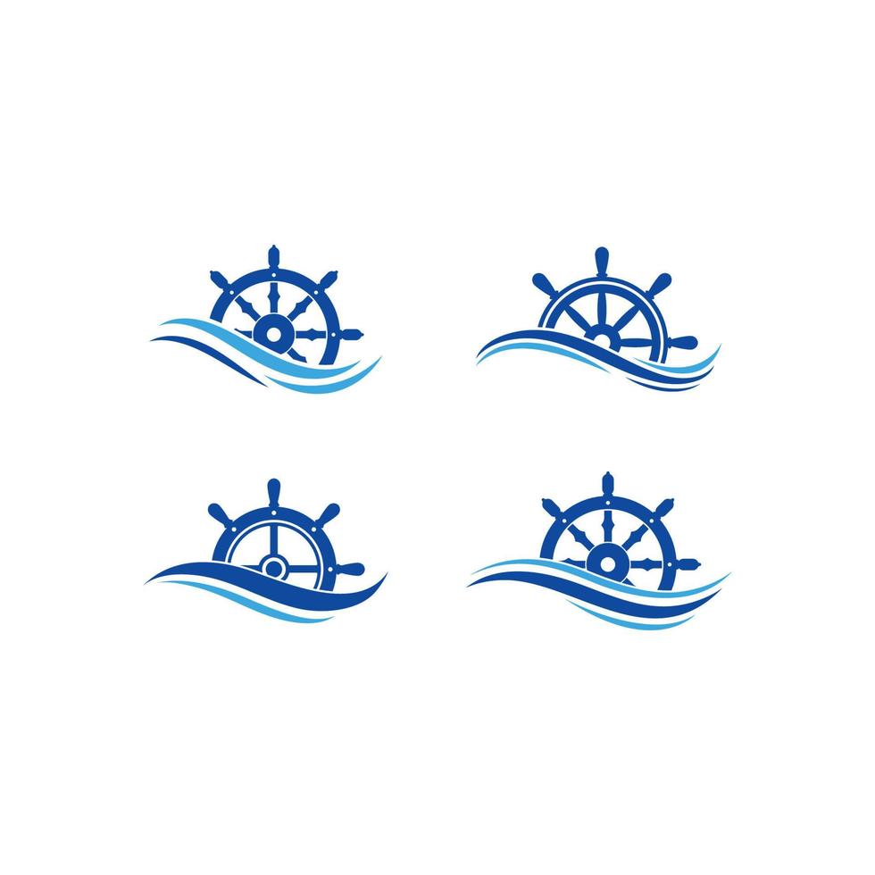 ship steering logo vector icon illustration template