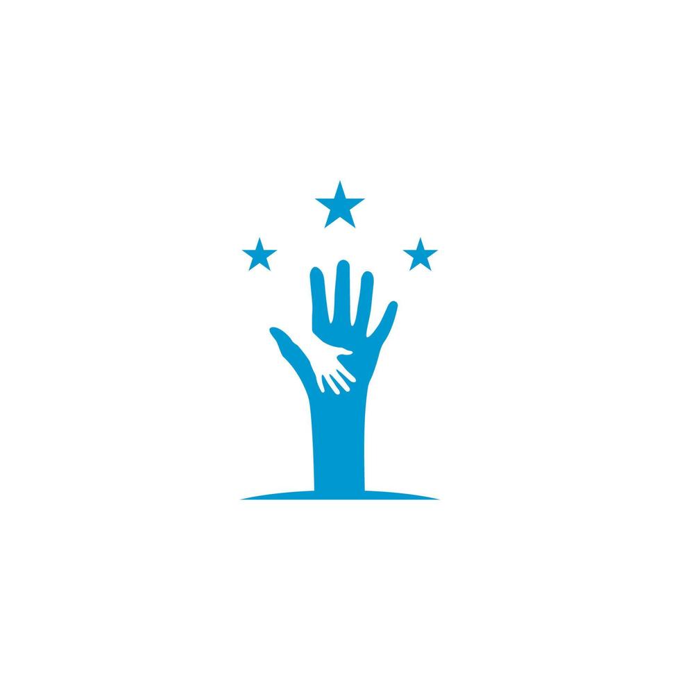 Hand symbol community care logo vector illustration