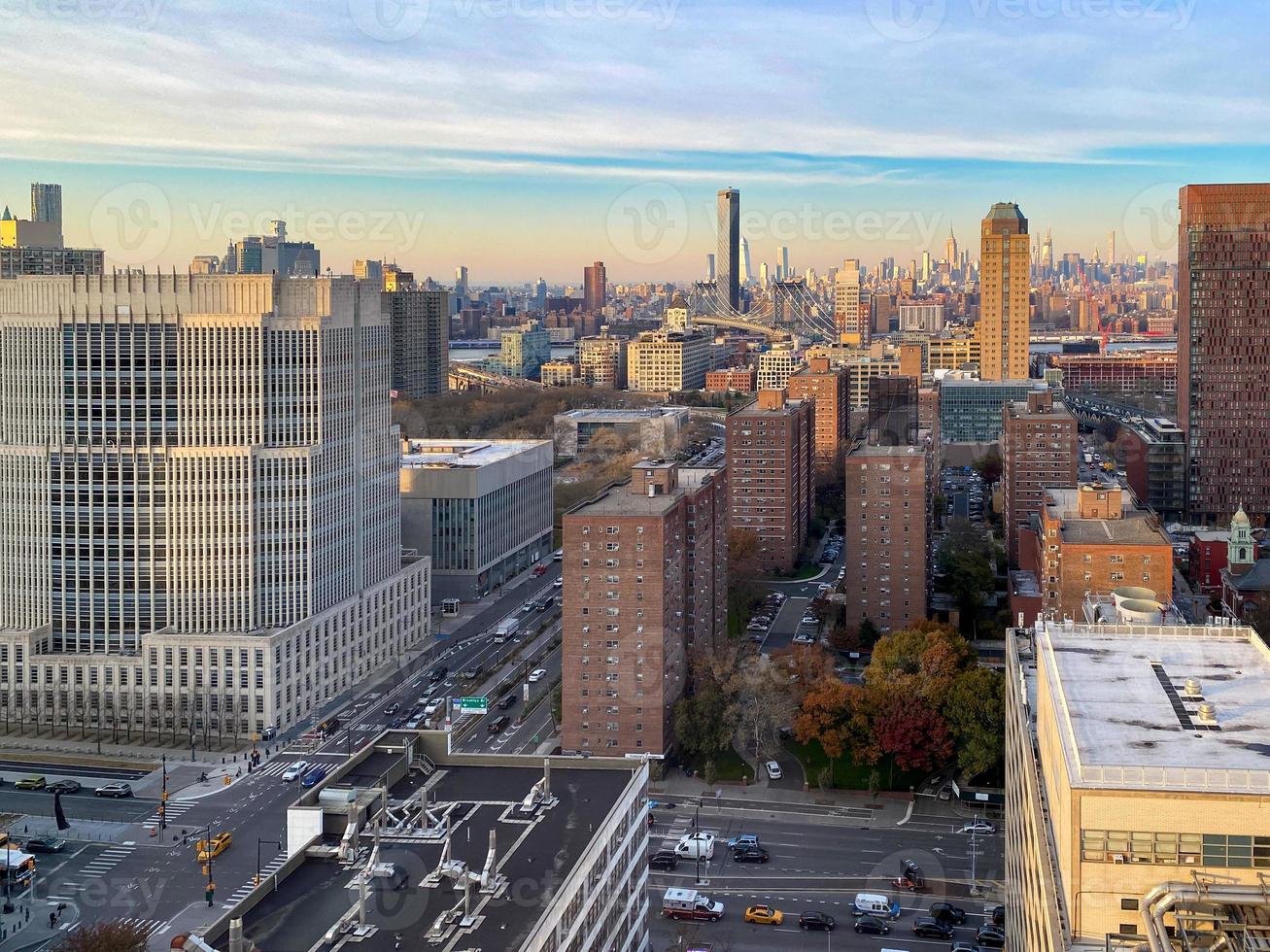 New York City Skyline looking from Downtown Brooklyn onto Downtown Manhattan. photo