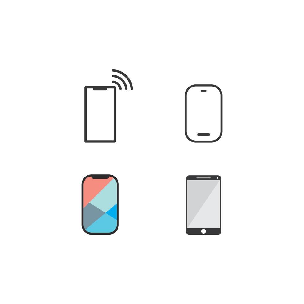 ilustración de icono de vector de tecnología de logotipo de gadget de teléfono simple