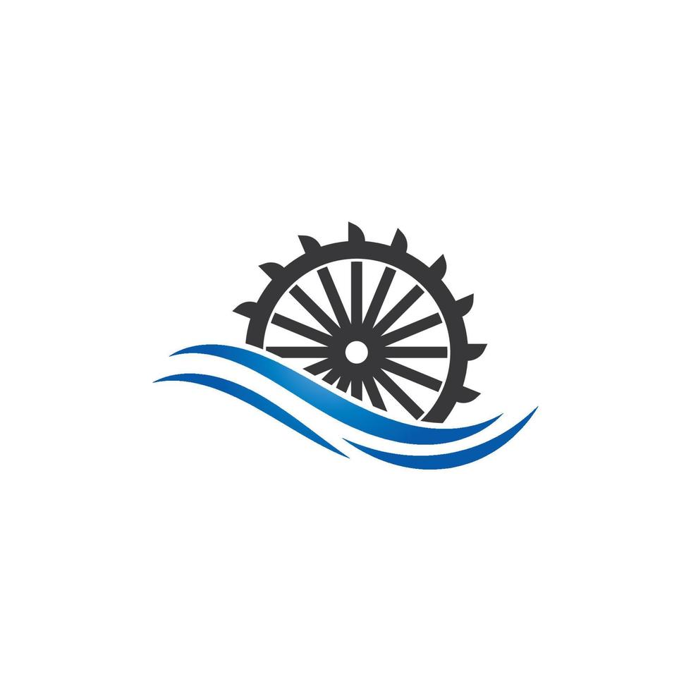 Water mill logo vector icon concept illustration