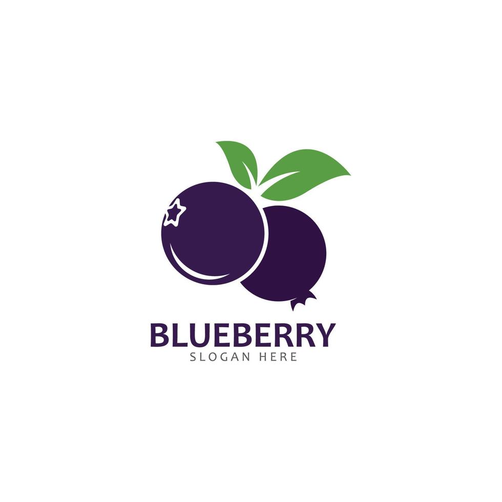 Blueberry logo vector template icon illustration