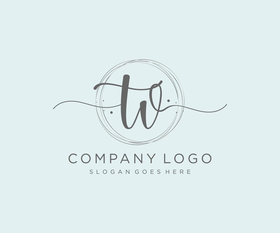 Initial TV feminine logo. Usable for Nature, Salon, Spa, Cosmetic and Beauty Logos. Flat Vector Logo Design Template Element.
