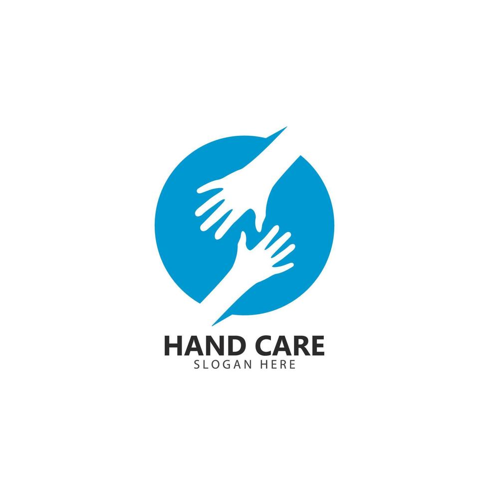 Hand symbol community care logo vector illustration