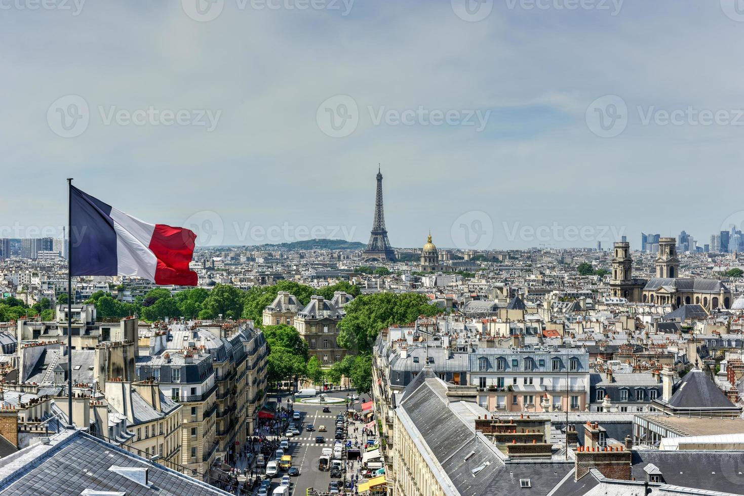 vista del horizonte de París desde el panteón. foto