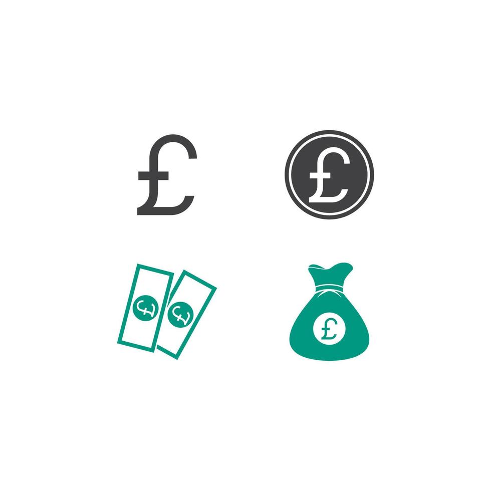 Sign of pound sterling vector icon illustration