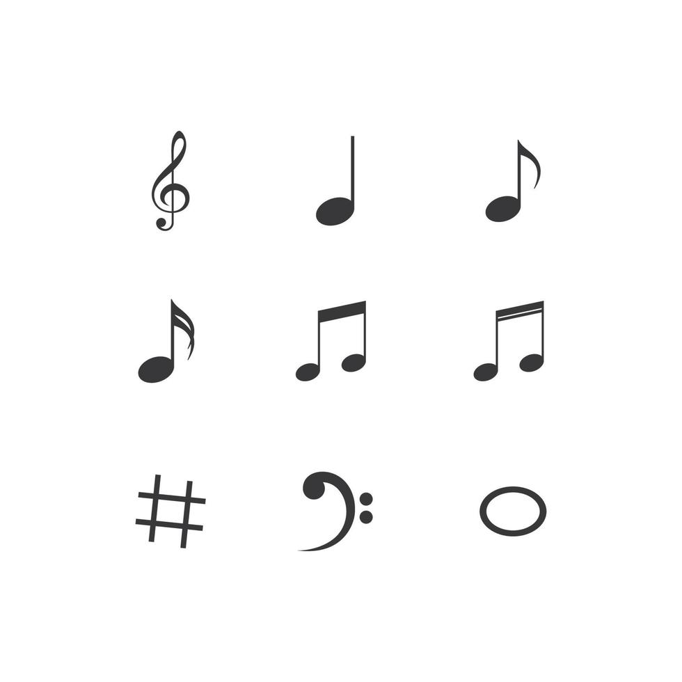 ilustración de icono de vector de nota de hoja de música