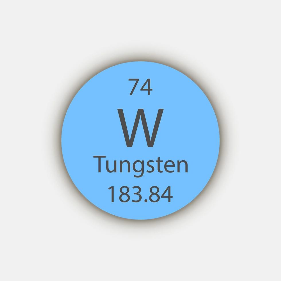 Tungsten symbol. Chemical element of the periodic table. Vector illustration.