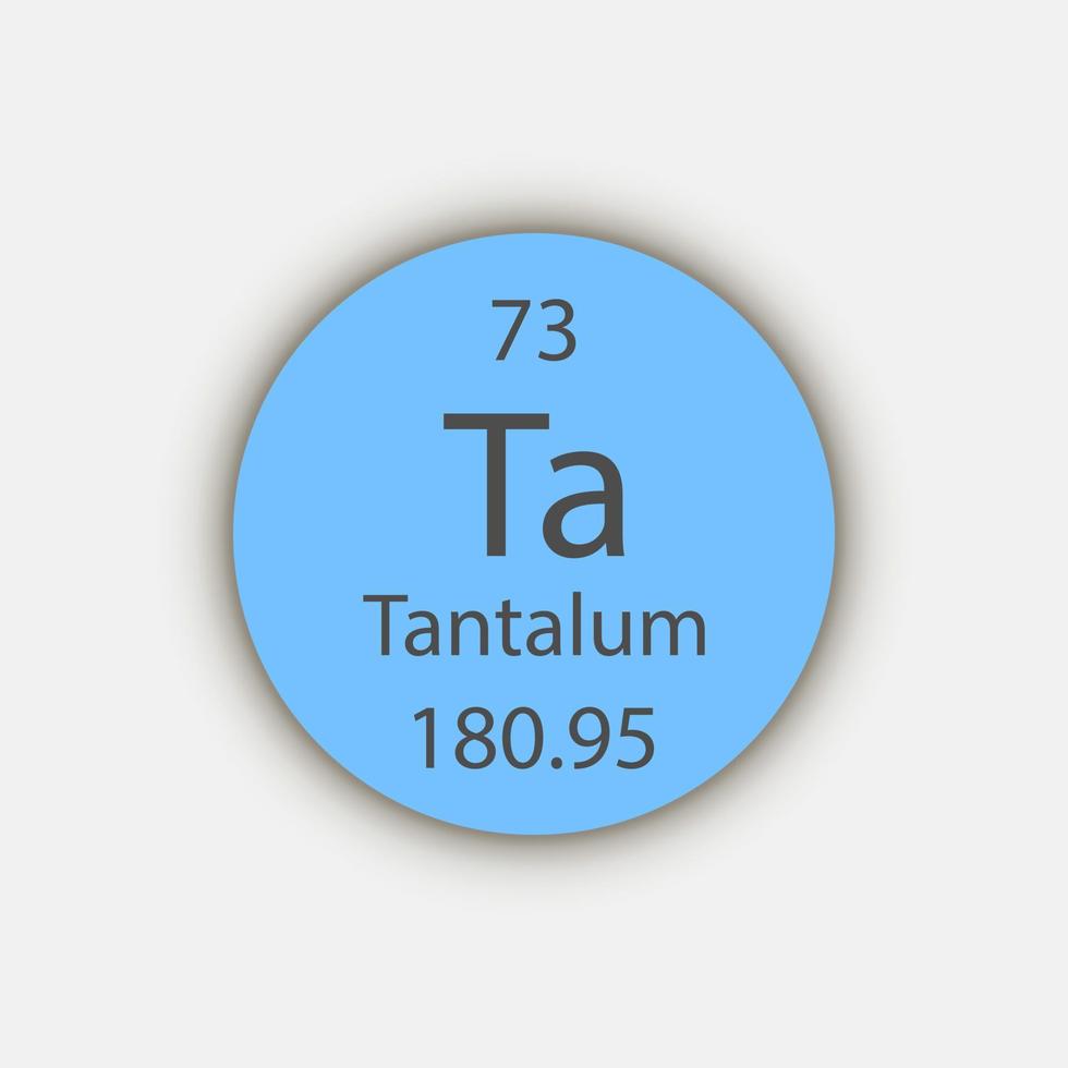 Tantalum symbol. Chemical element of the periodic table. Vector illustration.