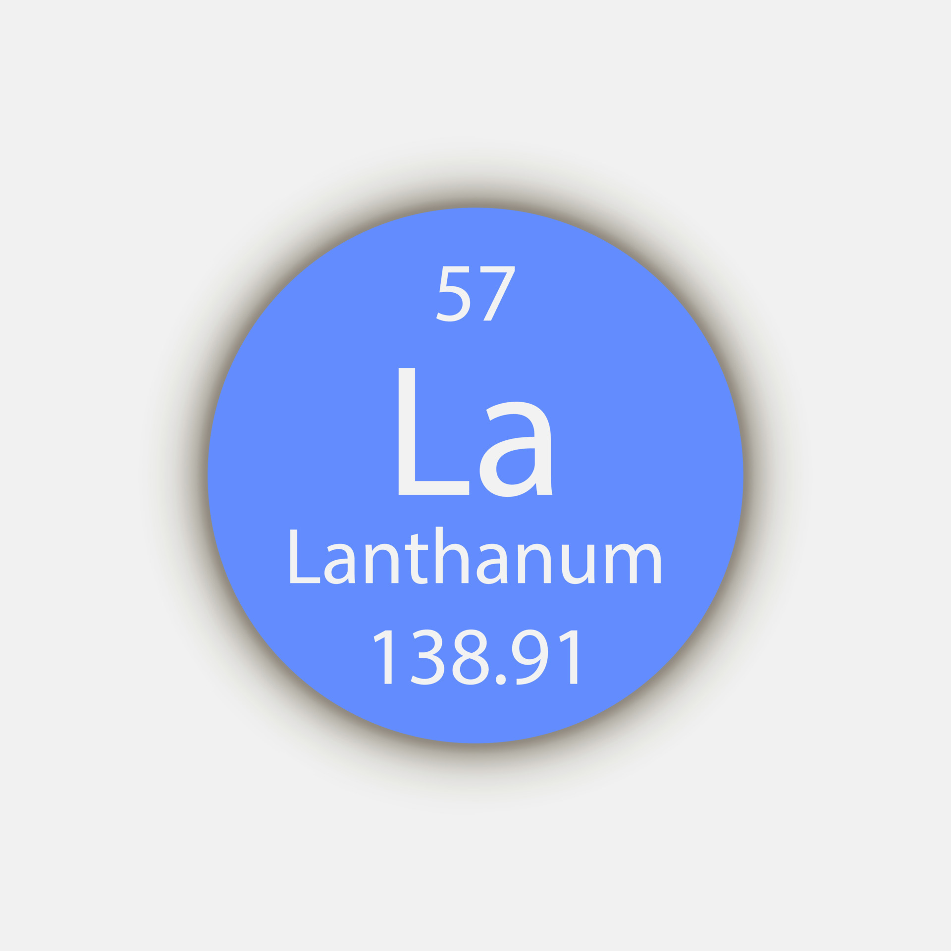 Lanthanum symbol. Chemical element of the periodic table. Vector