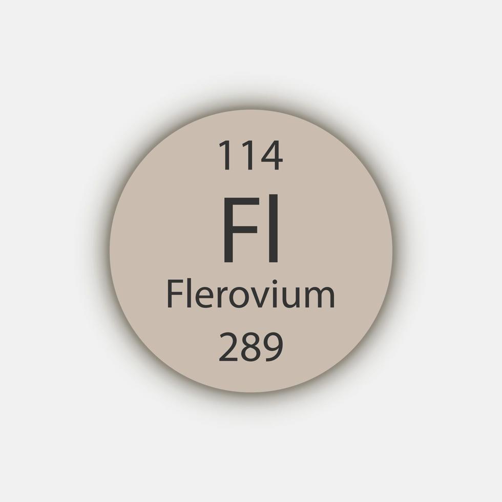 símbolo de flerovio. elemento químico de la tabla periódica. ilustración vectorial vector