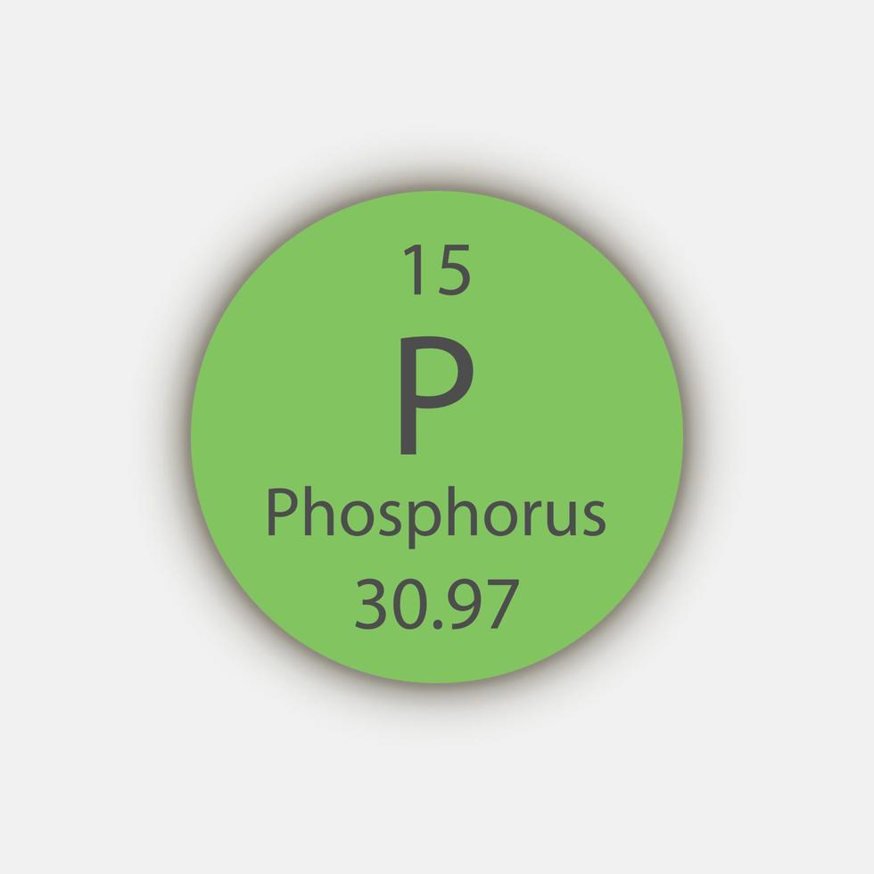Phosphorus symbol. Chemical element of the periodic table. Vector