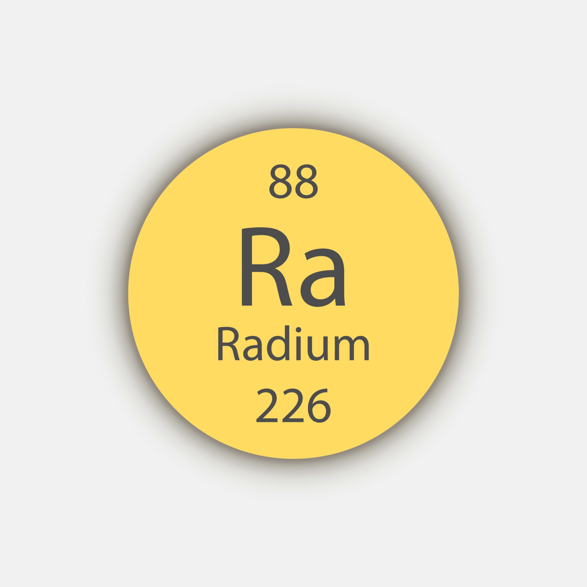 Radium symbol. Chemical element of the periodic table. Vector