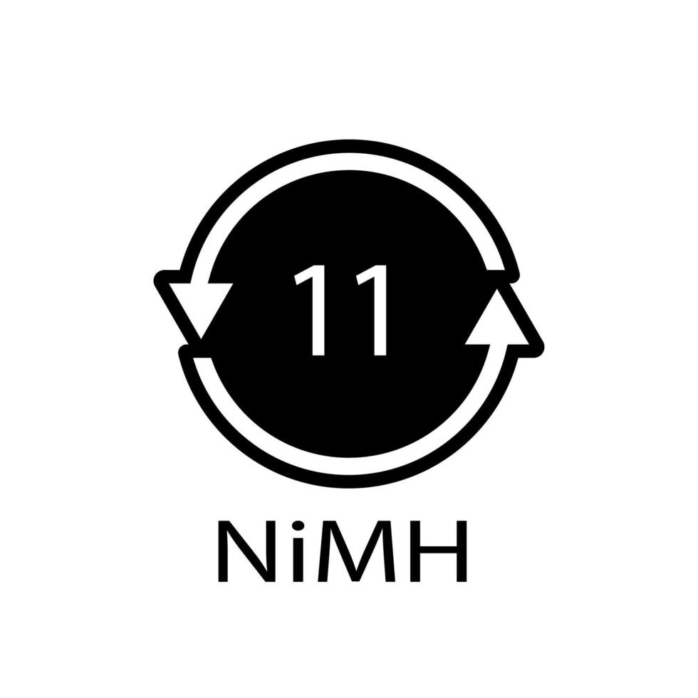 Battery recycling symbol 11 NiMH. Vector illustration