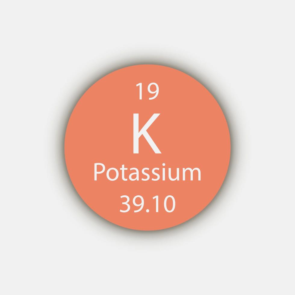 Potassium symbol. Chemical element of the periodic table. Vector illustration.