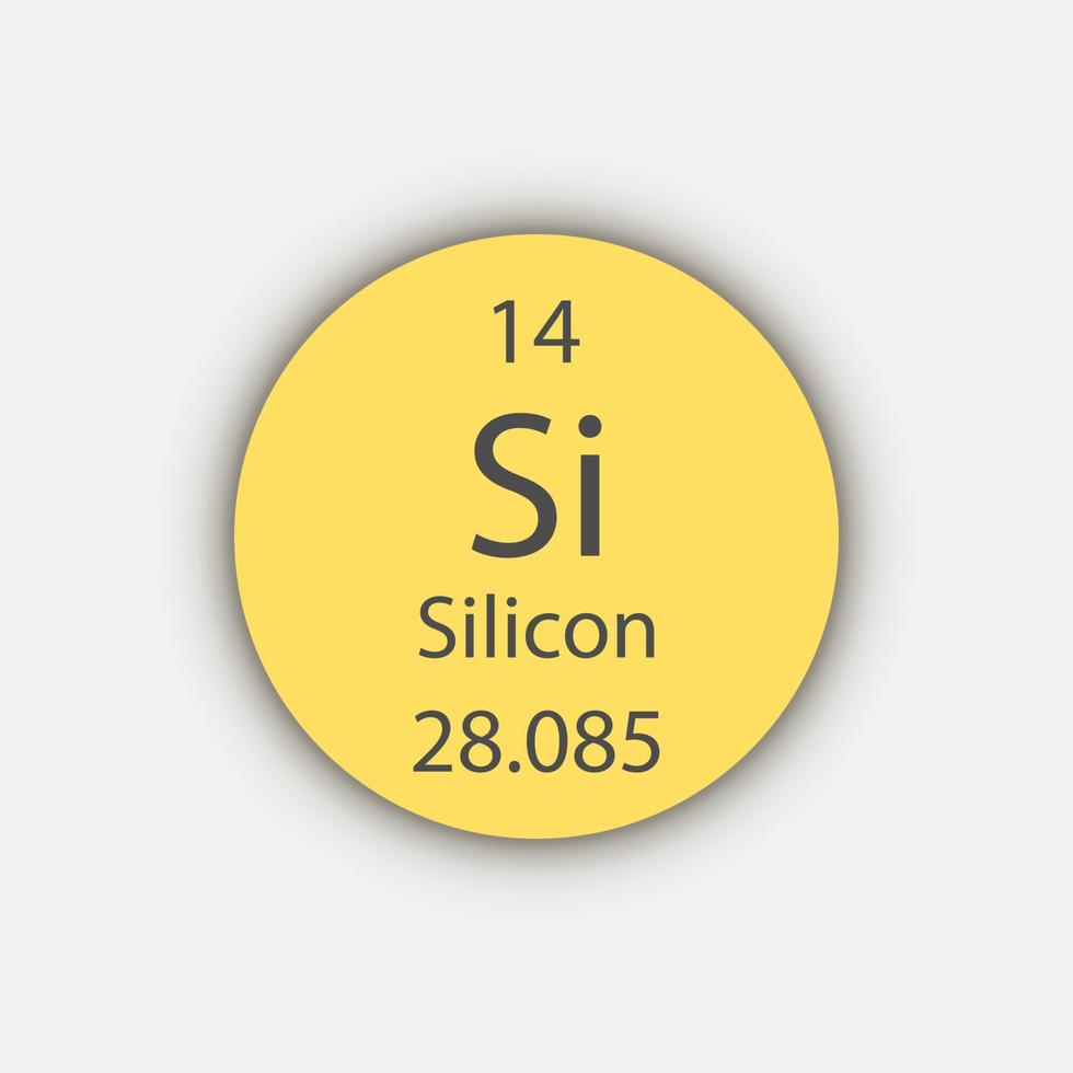 Silicon symbol. Chemical element of the periodic table. Vector illustration.