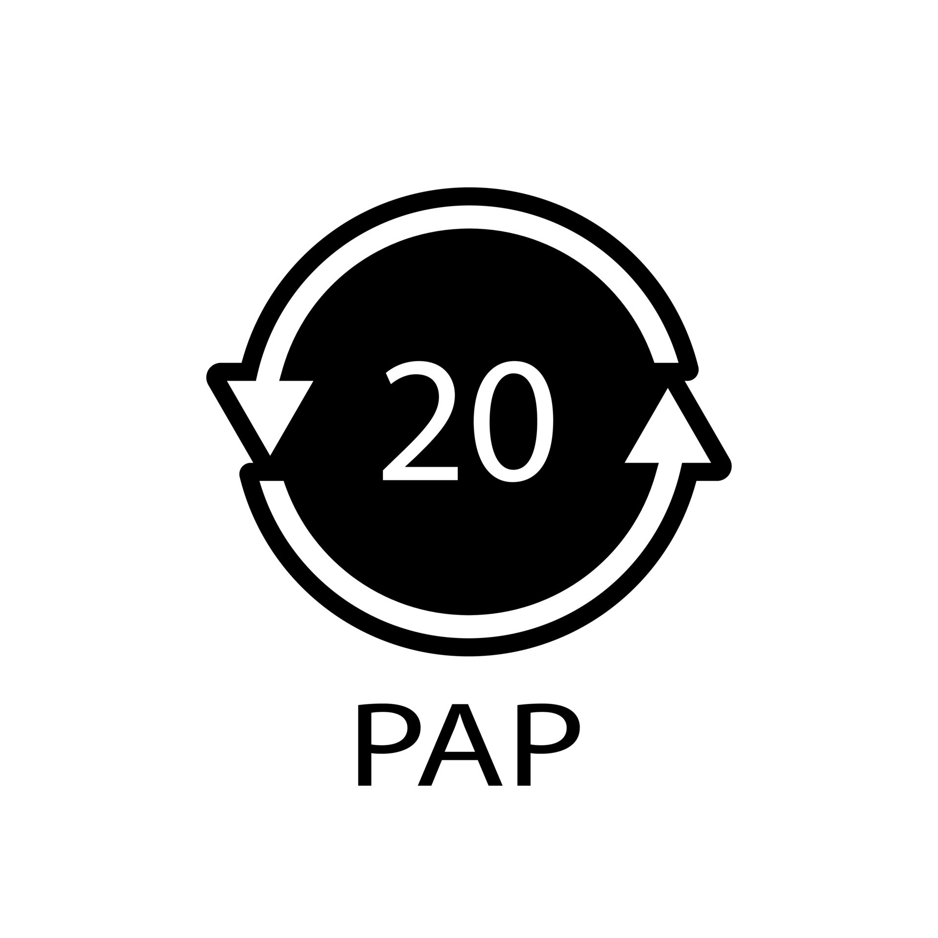 Paper recycling symbol PAP 20. Vector illustration 16108302 Vector Art at Vecteezy