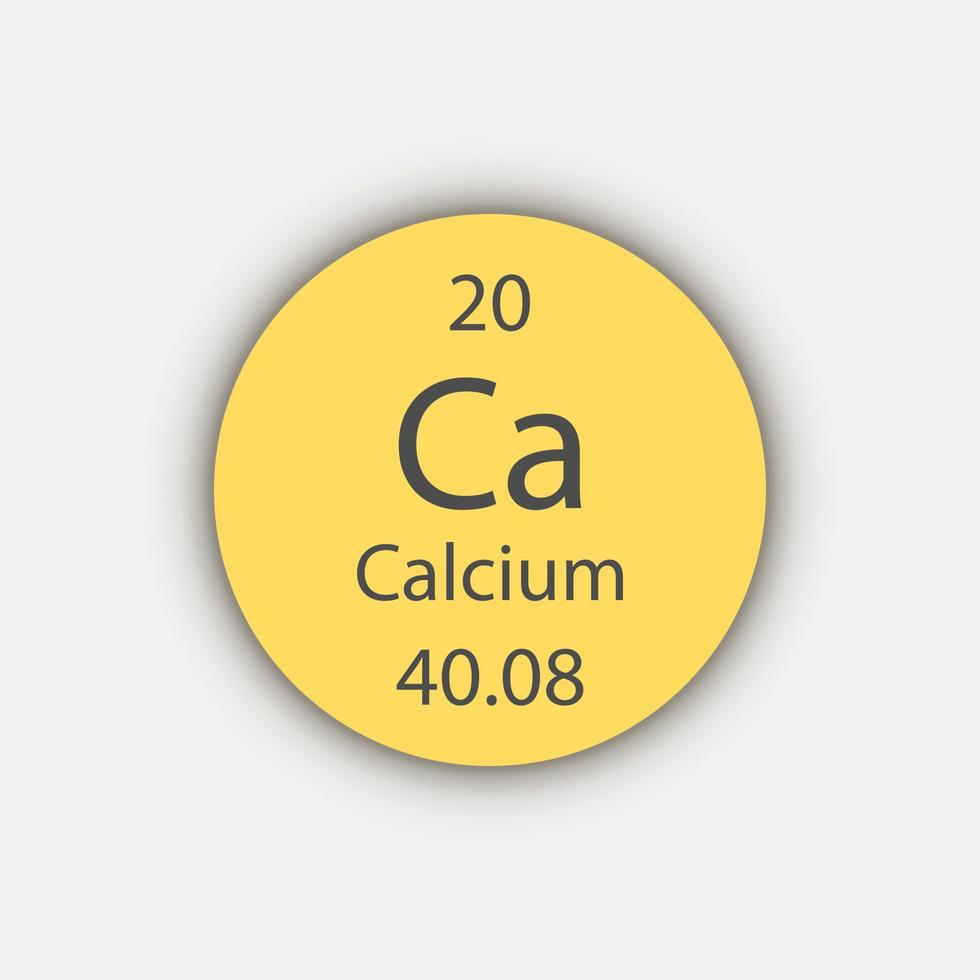 símbolo de calcio elemento químico de la tabla periódica. ilustración vectorial vector