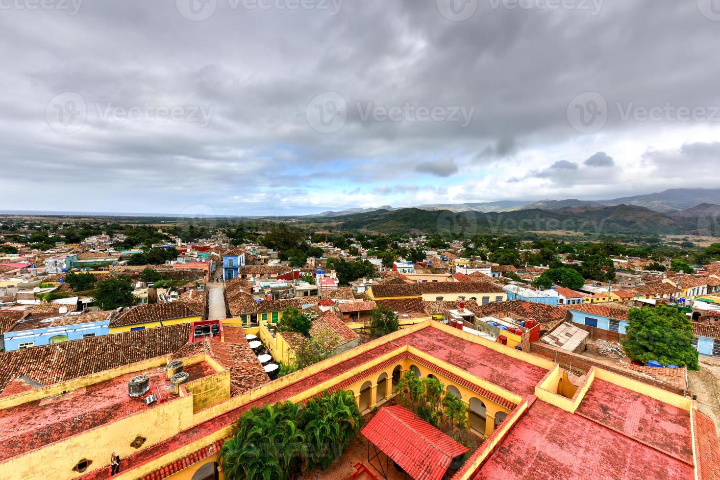 Panoramic view over the old part of Trinidad, Cuba, a UNESCO world heritage site. photo