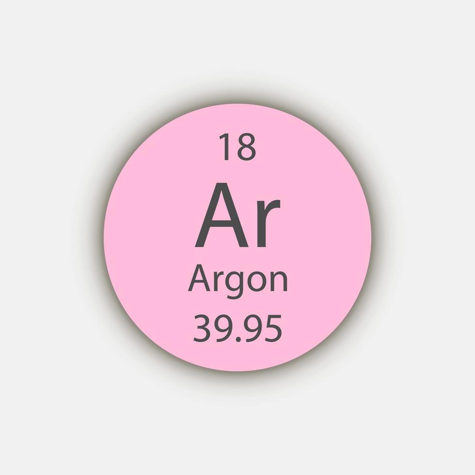 Argon symbol. Chemical element of the periodic table. Vector illustration.