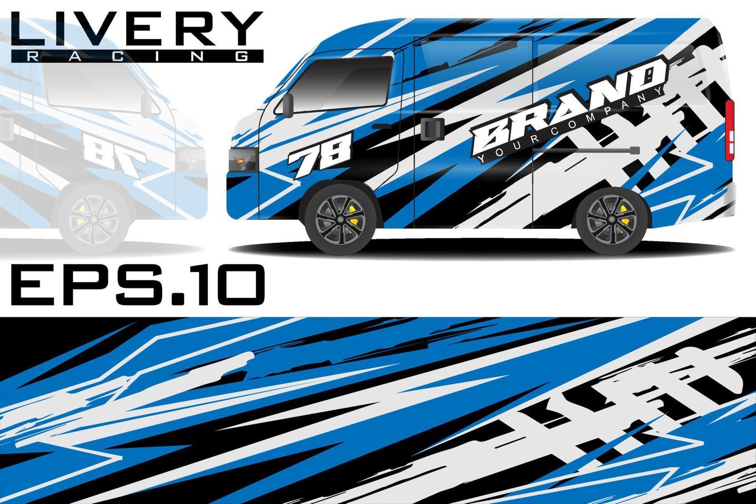 Sticker design for rally race cars, custom vector vans and more