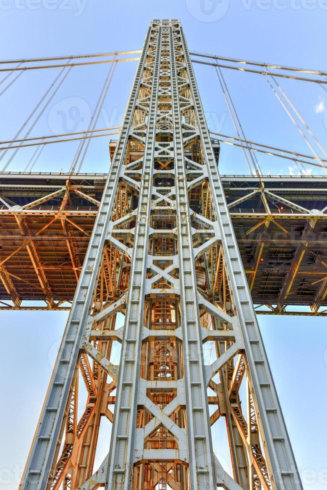 George Washington Bridge at sunset over the Hudson River from Manhattan. photo