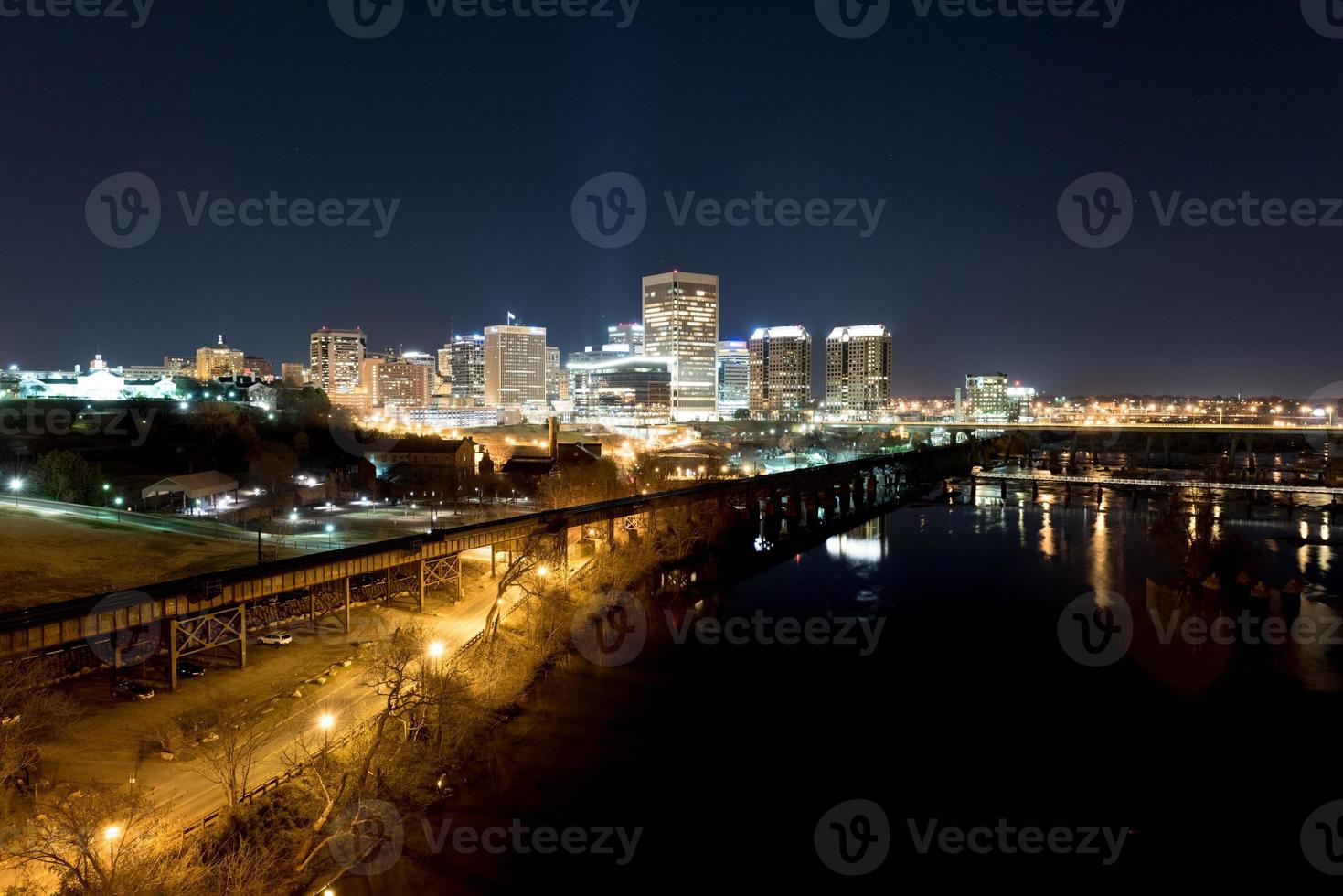 Richmond, Virginia skyline overlooking the James River. photo