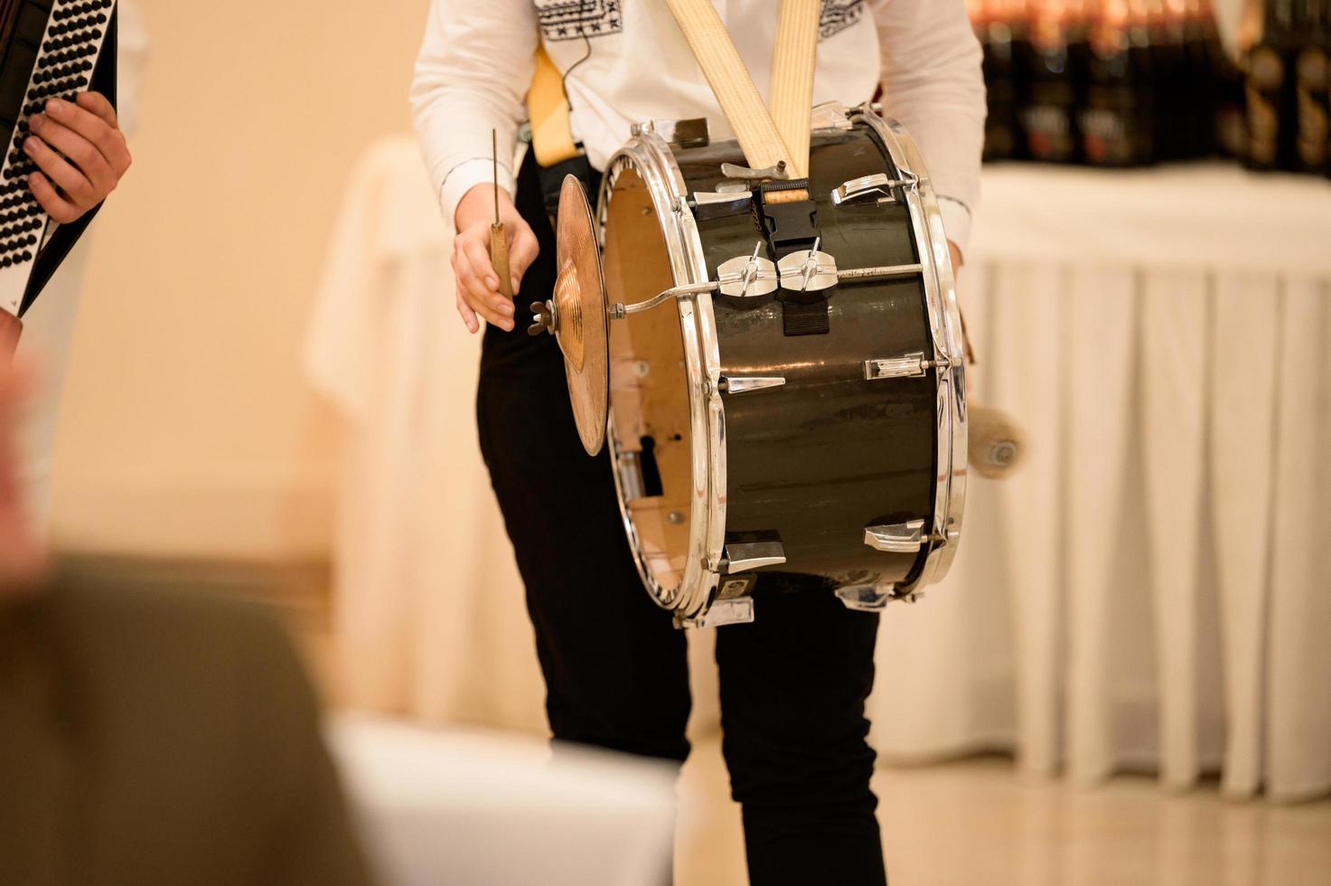 Valley, Ukraine June 27, 2021 Ukrainian tambourine at a wedding. photo