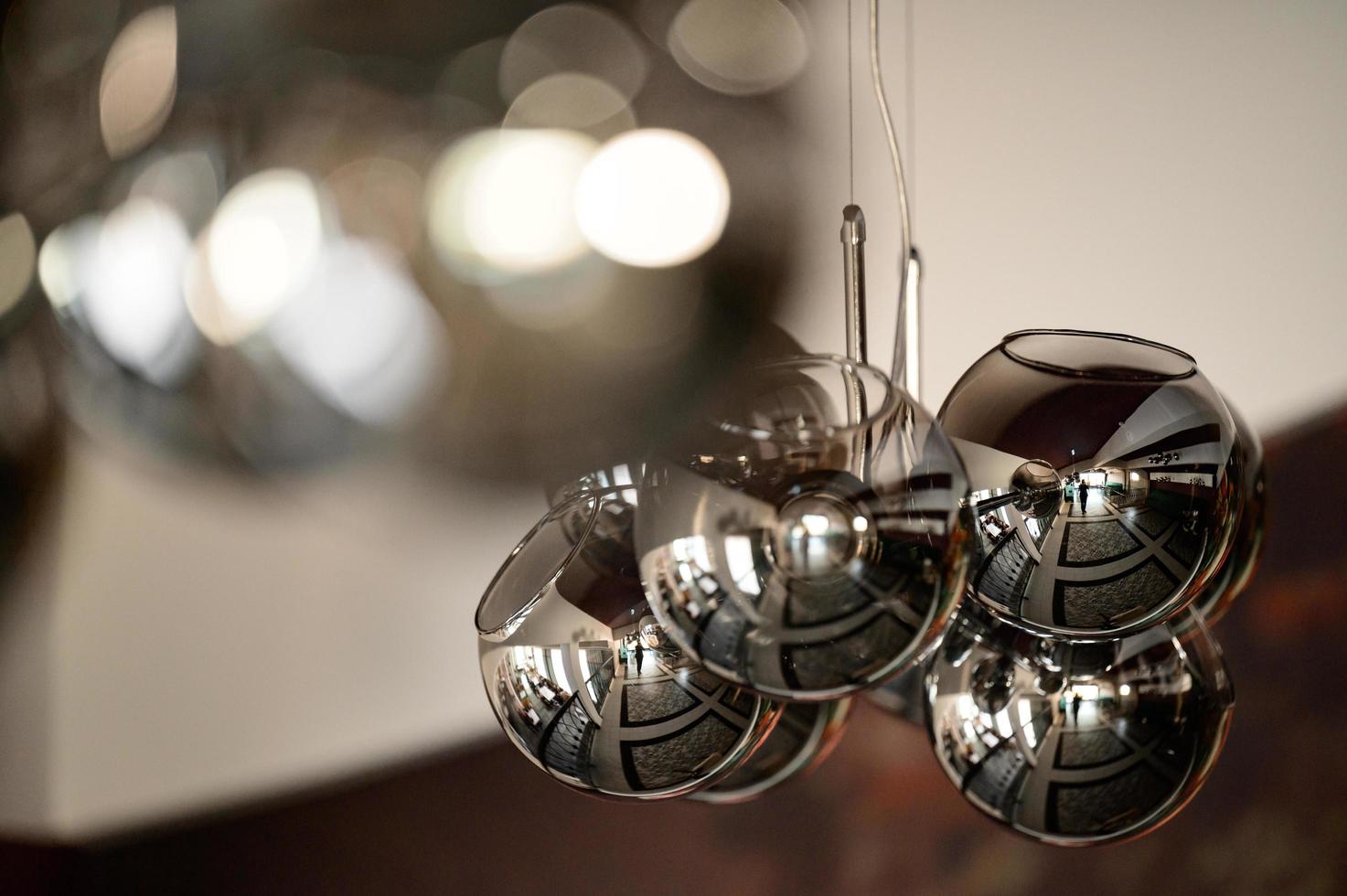 Decorative chandelier hanging from the ceiling, decoration and decoration of any house. photo