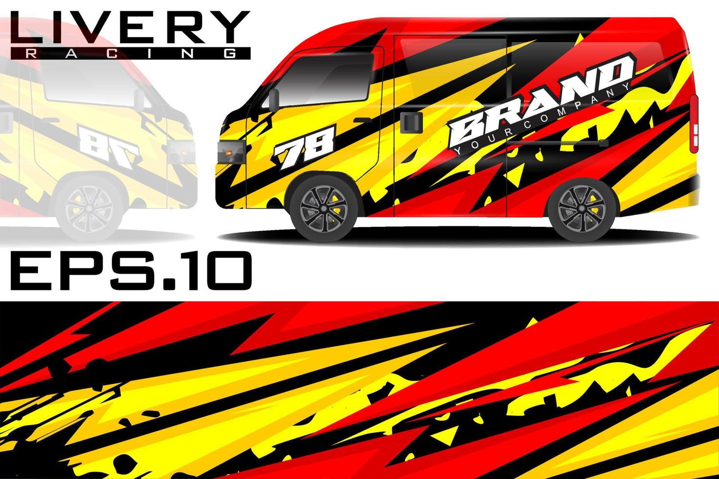Sticker design for rally race cars, custom vector vans and more