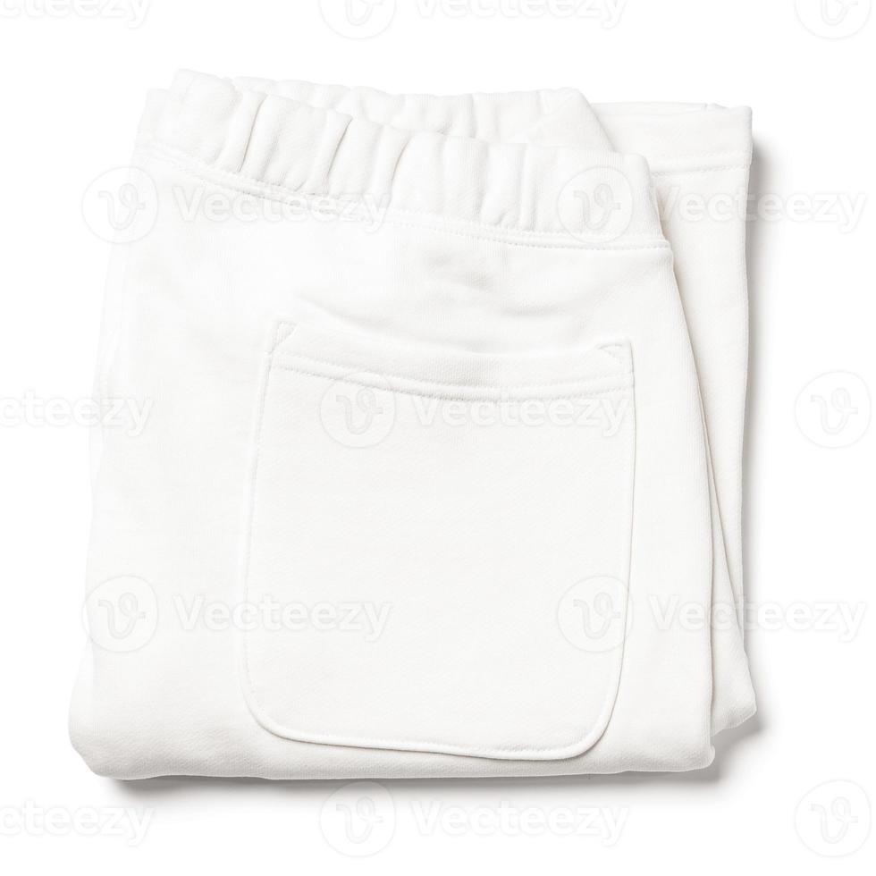 White sweatshorts on white background for design photo