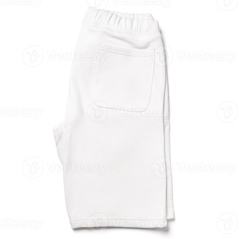 White sweatshorts on white background for design photo