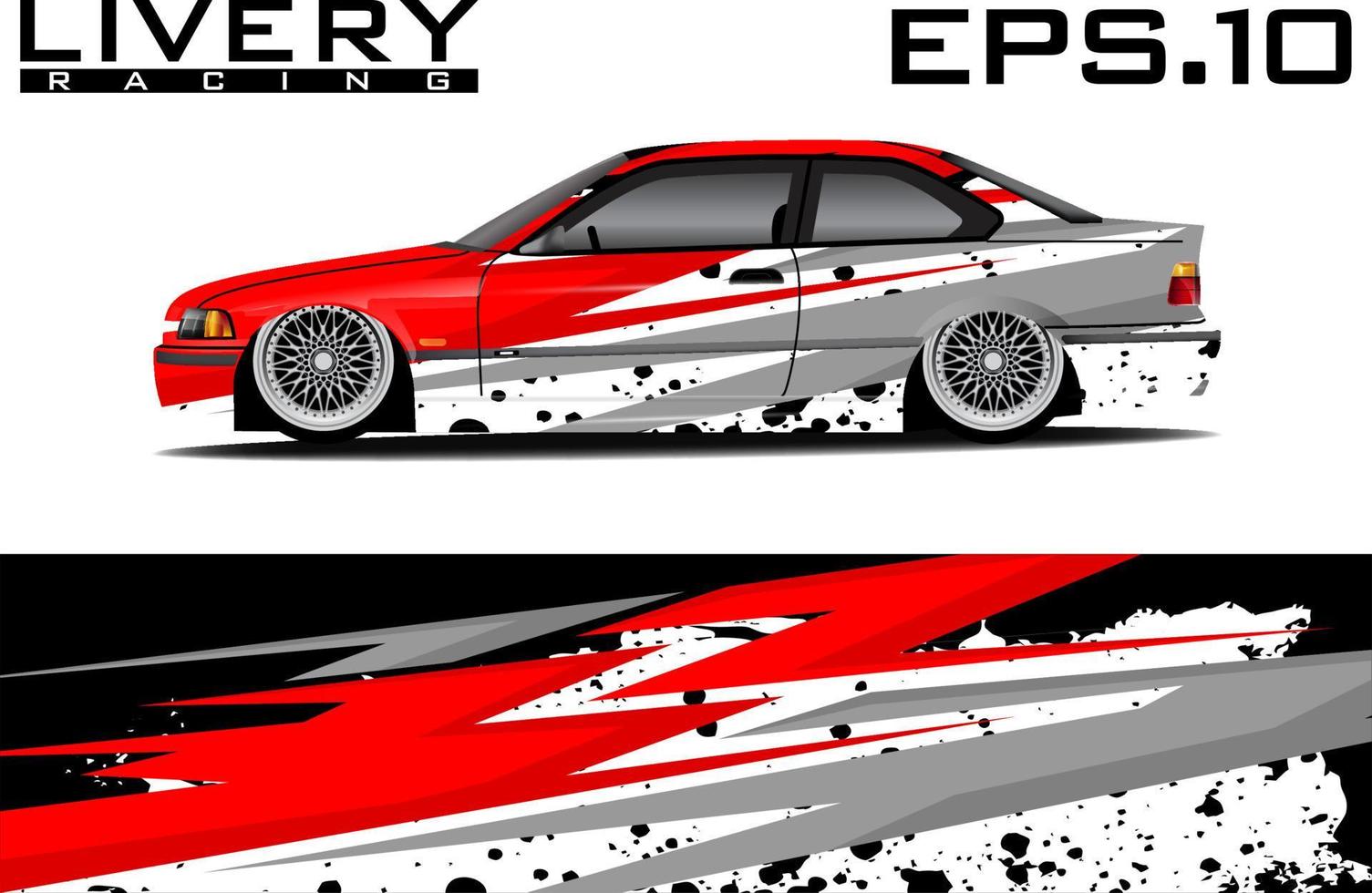 vector de diseño de envoltura de pegatina de coche. diseño de kit de fondo de carreras de línea abstracta gráfica para envolver su vehículo, auto de carrera, rally, aventura y más