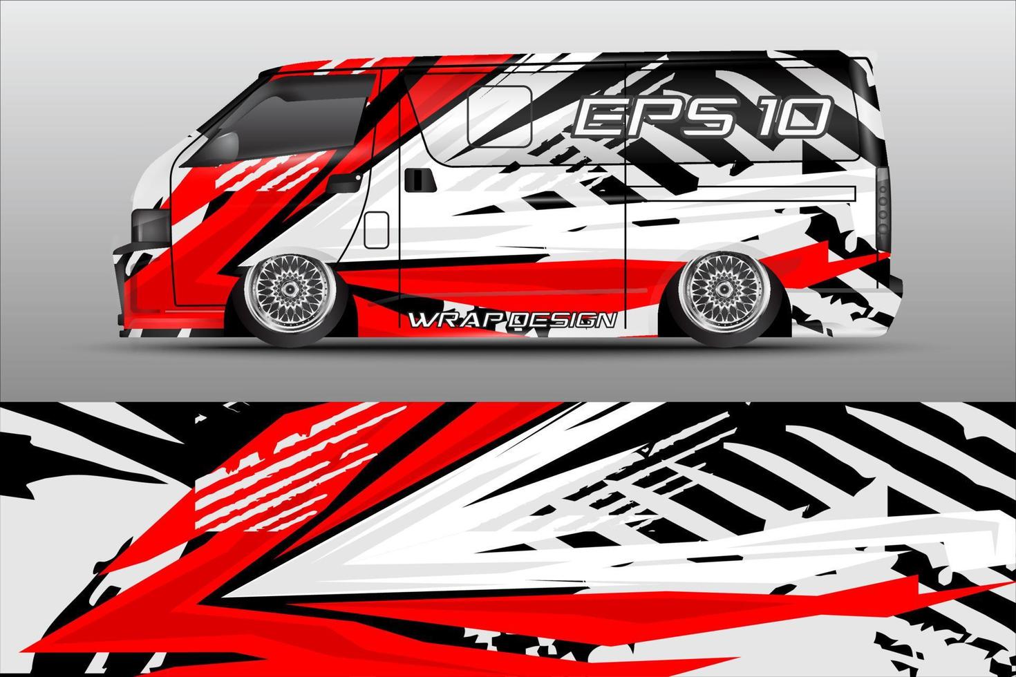 car livery premium graphic vector. abstract grunge background design for vehicle vinyl wrap and car branding vector