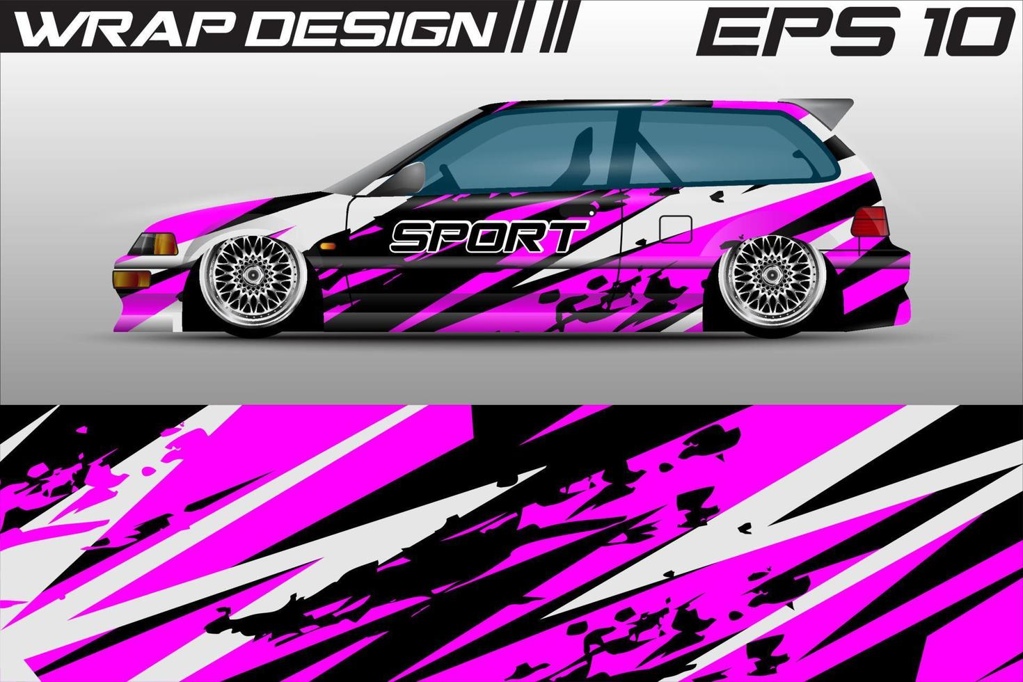 Livery design wrap racing car. Abstract background for racing livery or daily use car vinyl sticker. full vector. vector