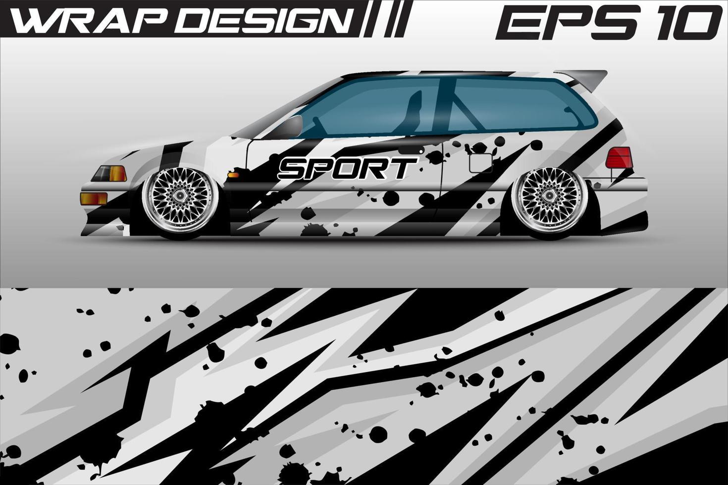 Livery design wrap racing car. Abstract background for racing livery or daily use car vinyl sticker. full vector. vector