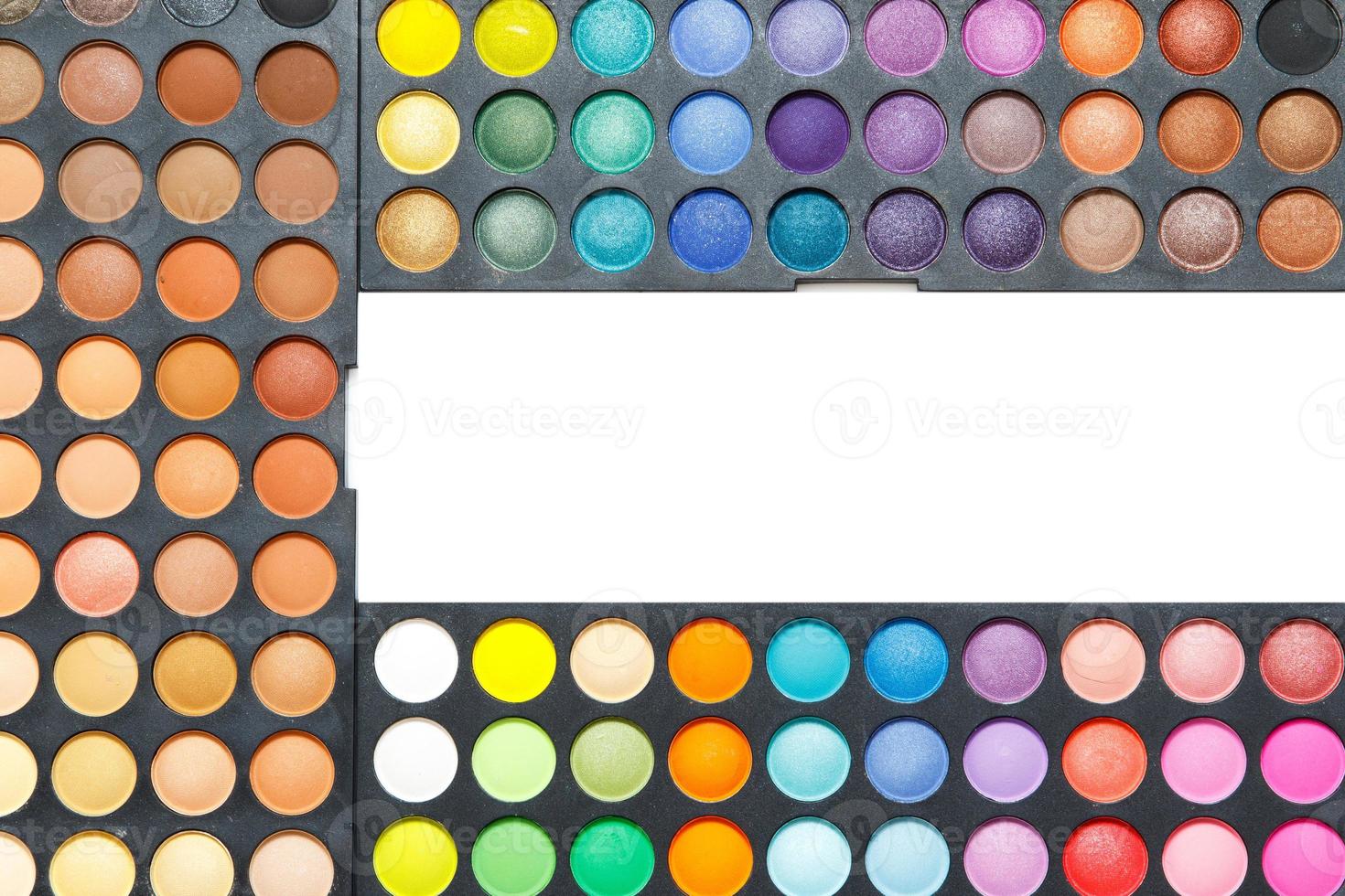 Palette with a multicolored eyeshadows photo