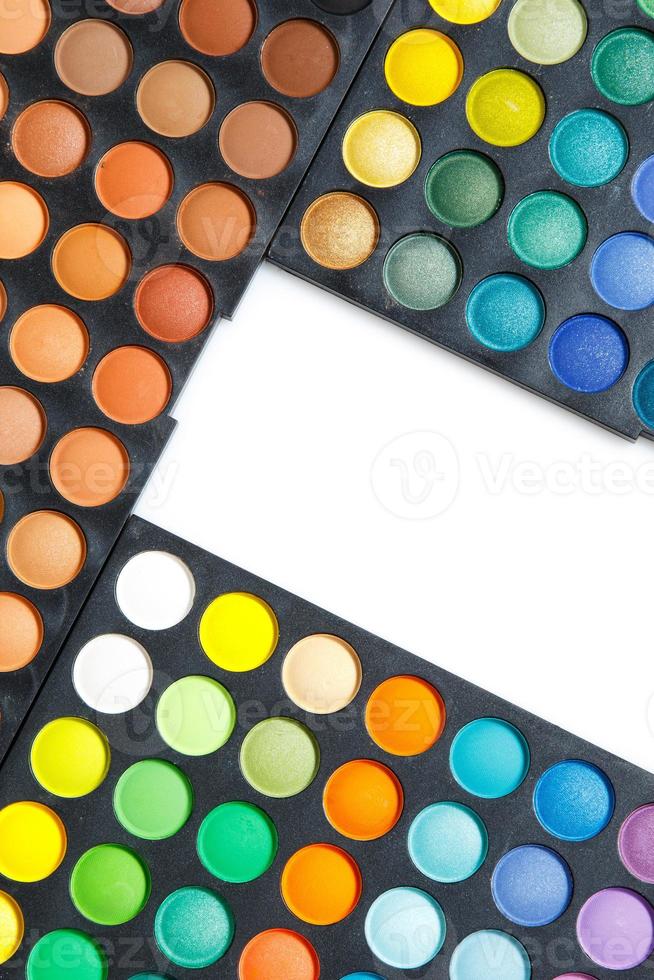 Palette with a multicolored eyeshadows photo