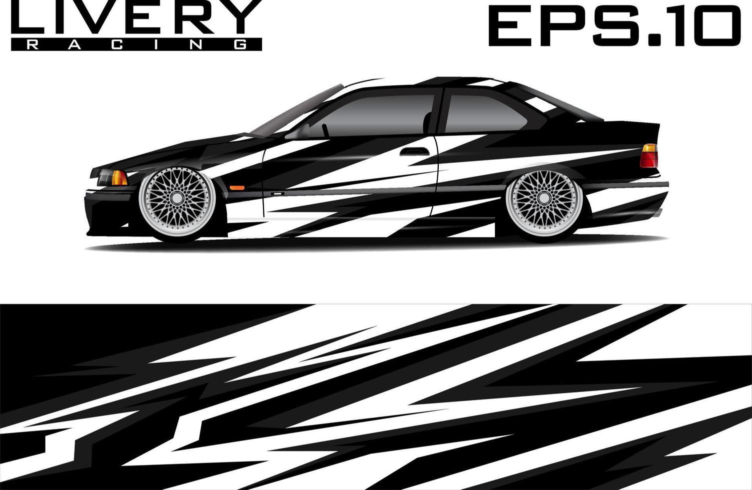 vector de diseño de envoltura de pegatina de coche. diseño de kit de fondo de carreras de línea abstracta gráfica para envolver su vehículo, auto de carrera, rally, aventura y más