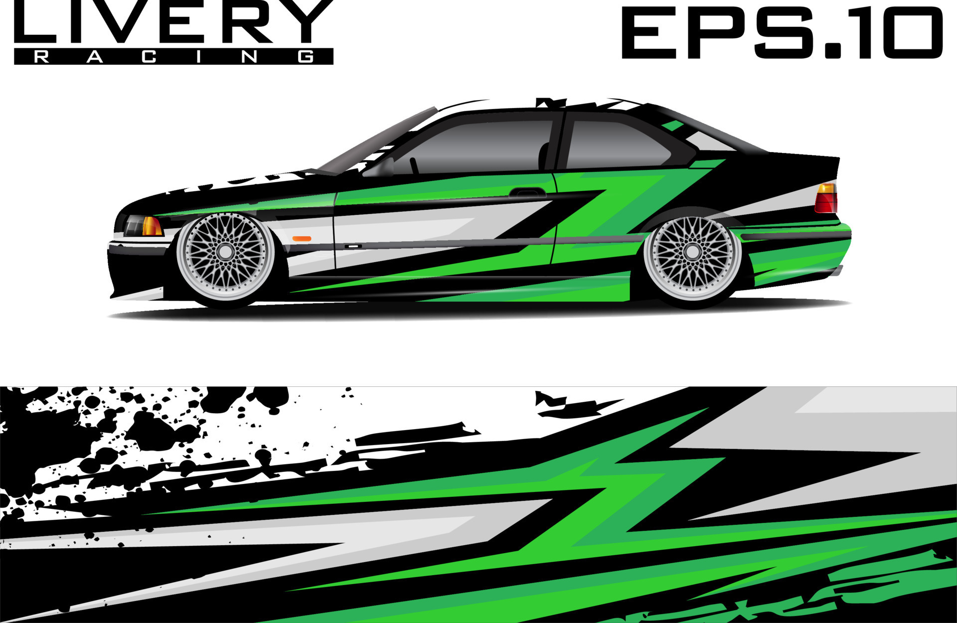 Car sticker wrap design vector. Graphic abstract line racing background