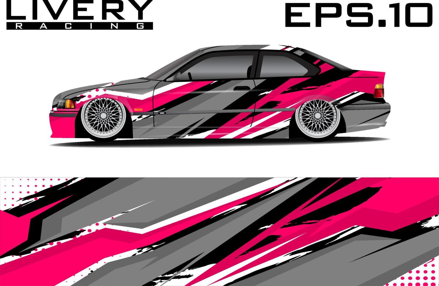 Car sticker wrap design vector. Graphic abstract line racing background