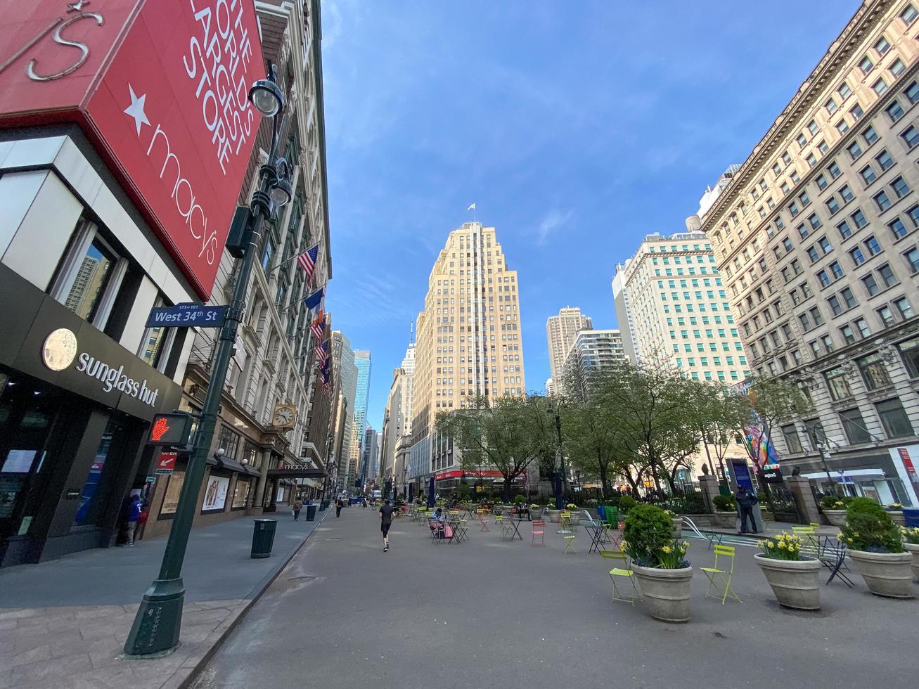 New York City - Apr 7, 2020 -  Empty streets of Midtown Manhattan during the Coronavirus epidemic in New York City. photo