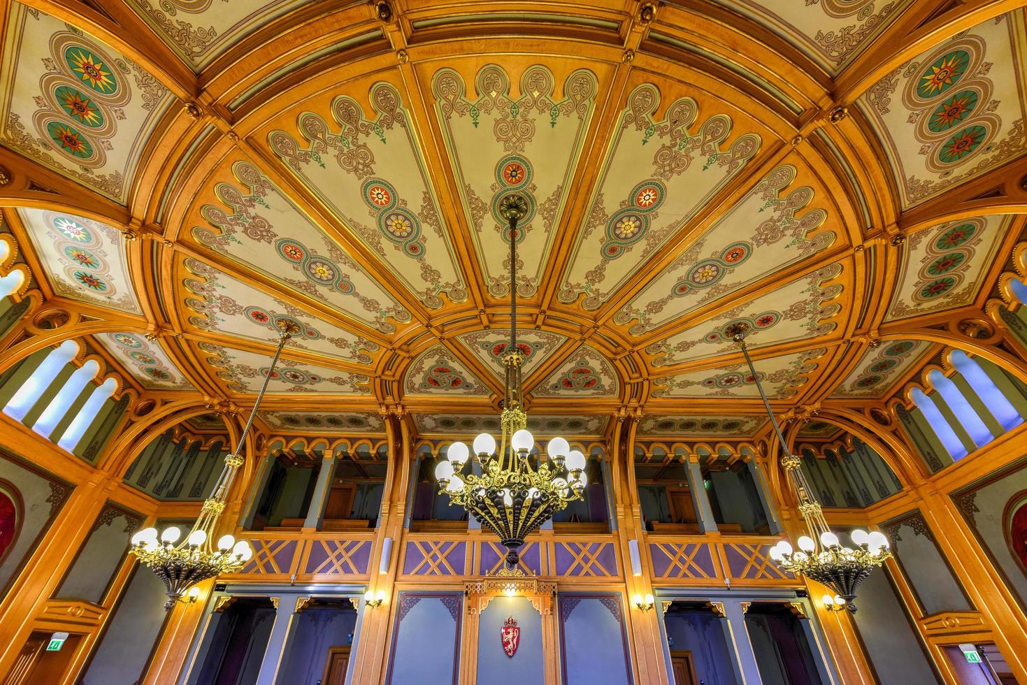 Oslo, Norway - February 27 2016 -  Interior of the Storting buildingis the seat of the Storting, the parliament of Norway, located in central Oslo. photo