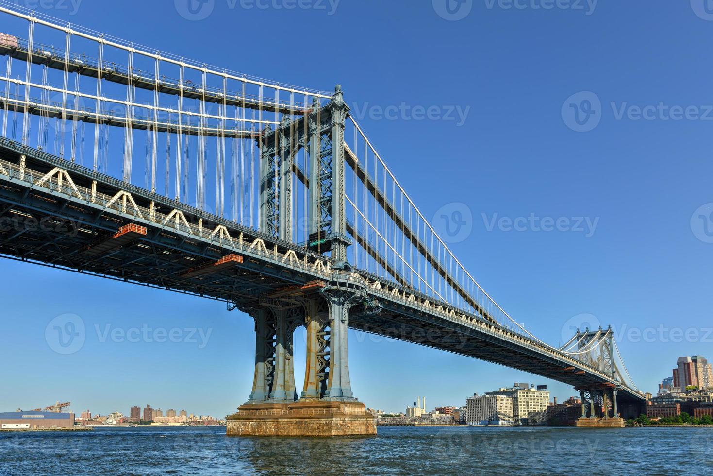 View of the Manhattan Bridge as seen from the East Side of Manhattan, New York. photo