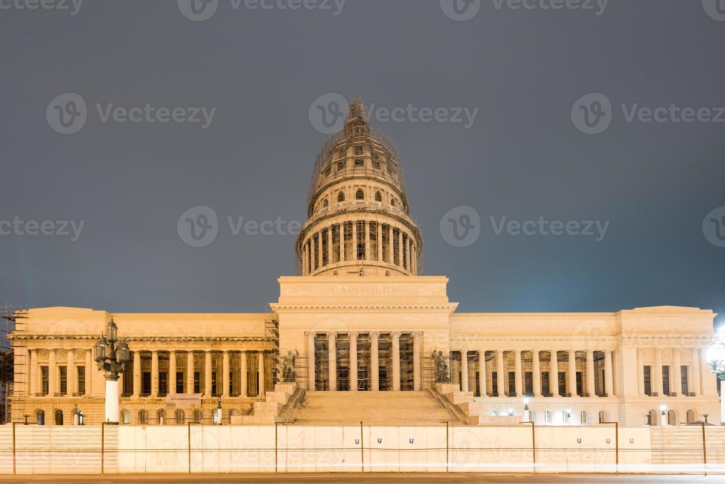 National Capital Building at dusk in Havana, Cuba. photo