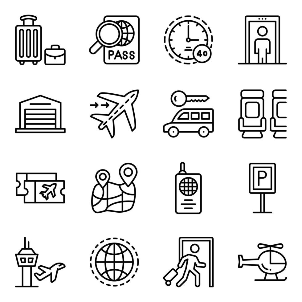 paquete de iconos de vector de aviación