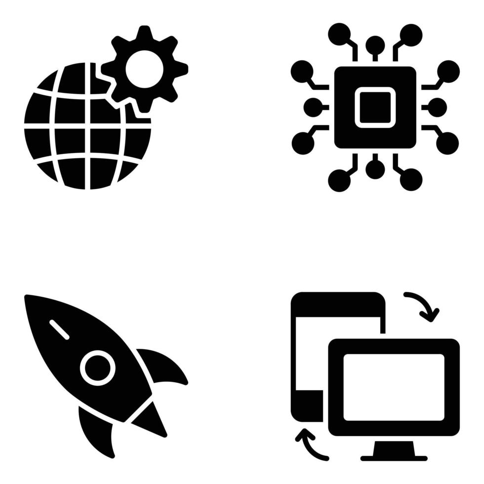 Pack of AI and Modern Technology Icons vector