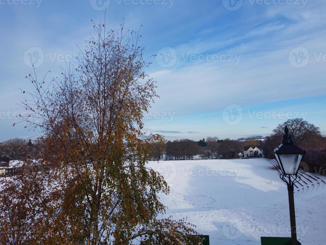 Gorgeous View of Local Public Park After Snow Fall over England photo