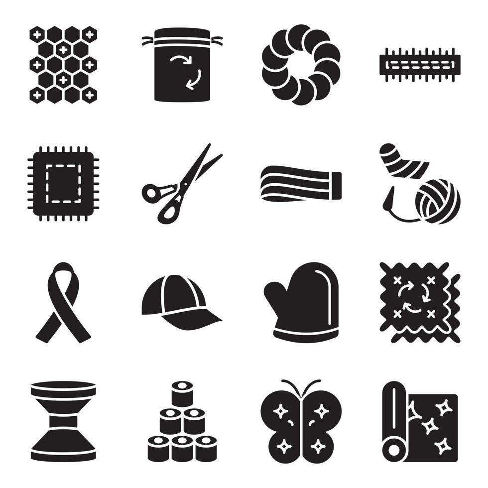 Pack of Fabric and Textile Icon Vectors